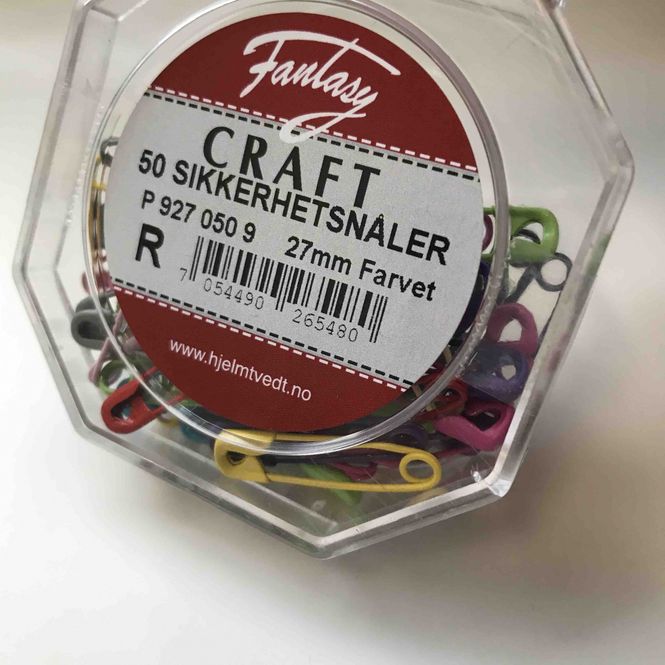 Hovedbilde Sikkerhetsnåler  27mm Farvet